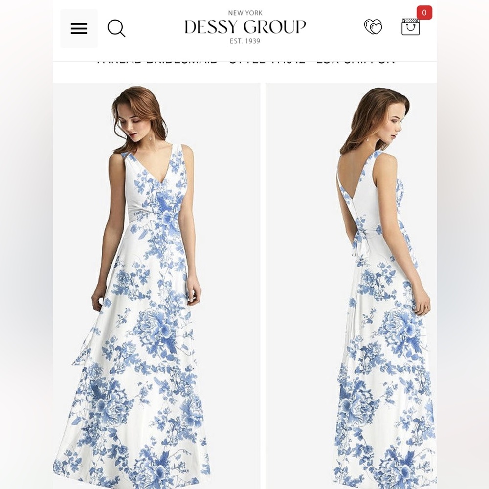 SLEEVELESS V-NECK CHIFFON WRAP DRESS IN COTTAGE ROSE DUSK BLUE SIZE 6